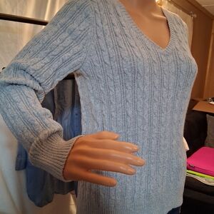 St. John's Bay Women's Heather Gray V-Neck Sweater